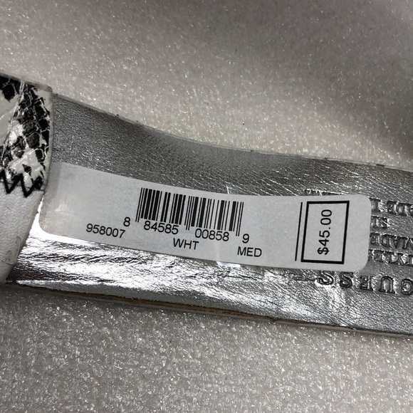 NEW GUESS Los Angeles Belt Y2K Metallic Logo Patchwork Snake Print Stitching - Picture 4 of 11